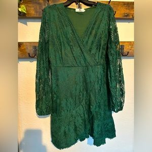 🎄Holiday Green Lace Dress